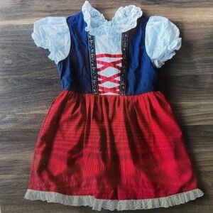 Kids Bavarian Costume Dress - Red and Blue